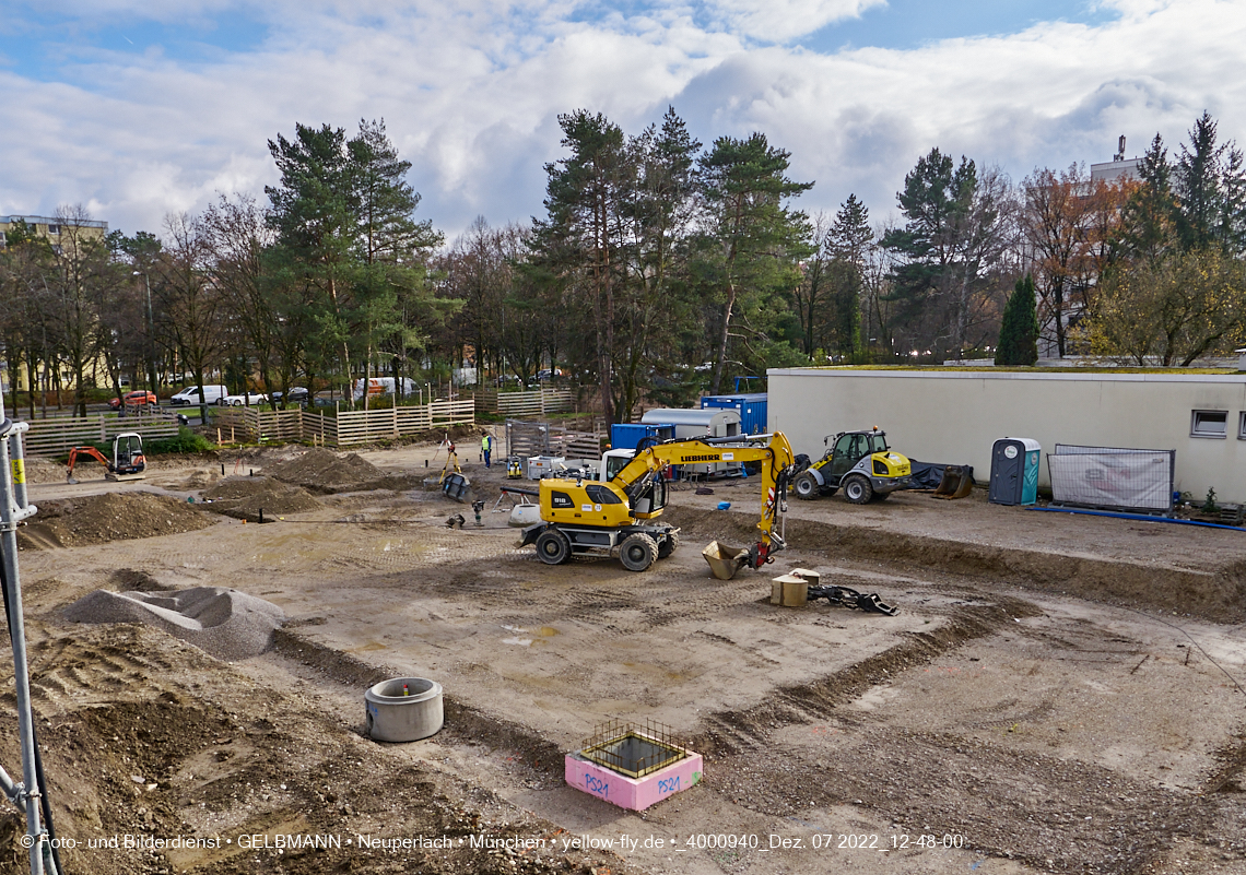 07.12.2022 - Baustelle an der Quiddestraße Haus für Kinder in Neuperlach